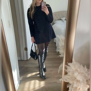 Zara Navy Blue Long Sleeve Sweater Dress